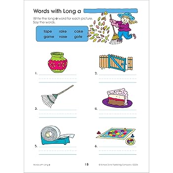 School Zone Spelling Puzzles 1-2 Workbook: 64 Pages, 1st